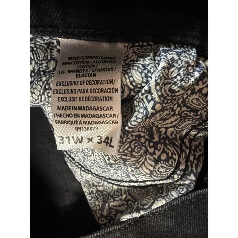 Cody James Jeans Mens 31x34 Black Denim Straight Leg Stretch Western‎ Workwear